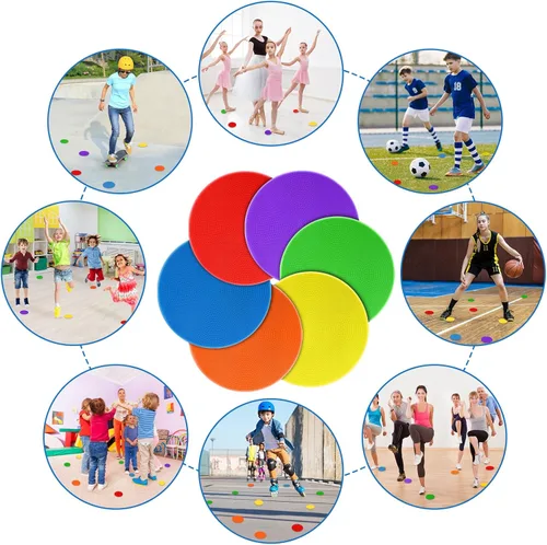 Vista 3 de Puntos de polietileno para suelo de gimnasio de 4.72 pulgadas, 6 pulgadas, 9 pulgadas, marcadores de puntos de polietileno de 9 pulgadas, 60 puntos