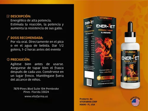 Vista 5 de Ener-Jet Impulsor de Energía para Gallo Natural Multivitamínico - Líquido 60 ml