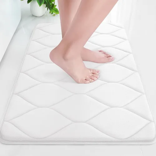 Vista 32 de Colorxy - Alfombra de baño de espuma viscoelástica, ultrasuave y antideslizante, absorbe el agua, lavable a máquina, tapete para suelos de ducha