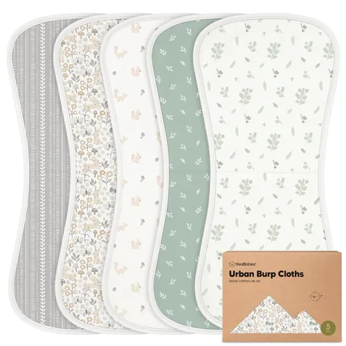 Vista 16 de Paños orgánicos para eructos para bebés niños y niñas, paquete de 5 paños de algodón súper absorbentes para bebés, trapos suaves y afelpados