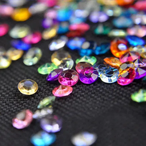 Vista 2 de 10000 cristales acrílicos con diamantes de confeti dispersos para boda, mesa de dispersión de boda, decoración del hogar, relleno de jarrón
