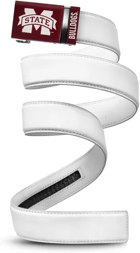 Vista 19 de Mission Belt Con licencia oficial de la NC Alabama Crimson Tide Crimson Tide (Cuero Negro)