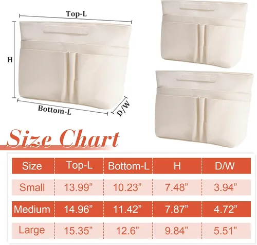Vista 2 de Joqixon Organizador de bolso para bolsos, organizador de bolsas de piel sintética para bolso con luz LED, bolso y moldeador de bolso con llavero