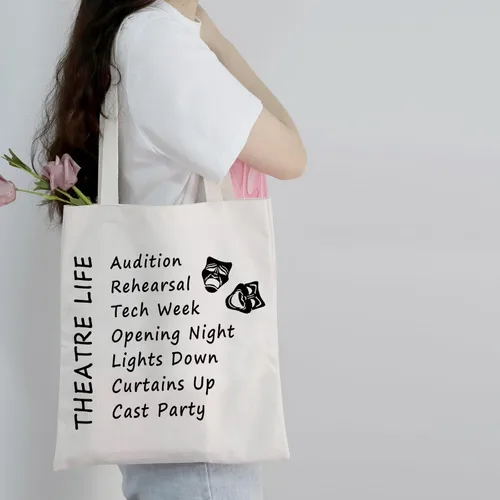 Vista 3 de PXTIDY Theatre Life Tote Bag - Regalos de teatro de drama y comedia para actor y actriz, Bolsa