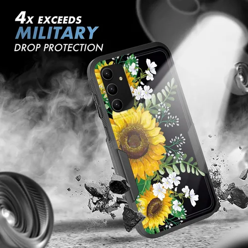 Vista 337 de Funda para Galaxy A14 5G, resistente de doble capa híbrida de policarbonato duro, goma suave, a prueba de golpes, funda protectora resistente