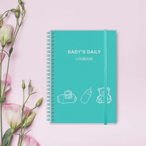Vista 7 de Libro diario de registro del bebé – Agenda A5 para el cuidado del bebé para recién nacidos, horario para el seguimiento de la rutina diaria