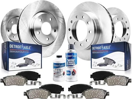 Vista 21 de Detroit Axle - Kit de frenos para 15-20 Volkswagen Passat, 12.28 pulgadas delanteras y 10.70 pulgadas trasero rotores de freno de disco pastillas