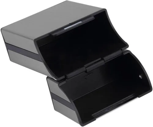 Vista 4 de Keklle - Estuche para cigarrillos de aluminio cepillado, caja rígida y soporte con cierre magnético sólido (King Size) (gris pizarra)