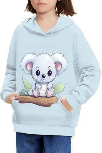Vista 15 de Ystardream - Sudaderas para niñas adolescentes con bolsillo, sudaderas de manga larga para niños 0 Lindo Axolotl Rosa
