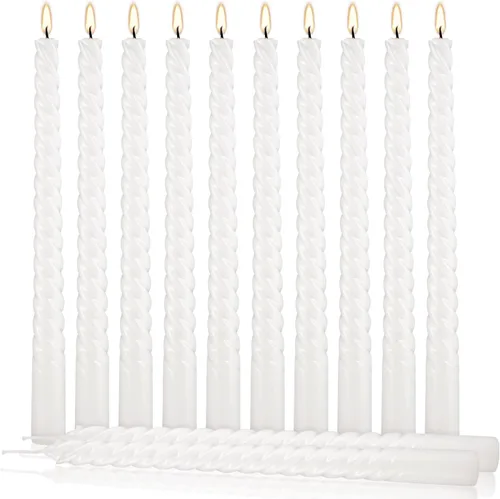 Vista 16 de 100 velas de iglesia con protectores de goteo para servicio devocional de vigilia a la luz de las velas, caja de 100 velas, blancas sin aroma de 5