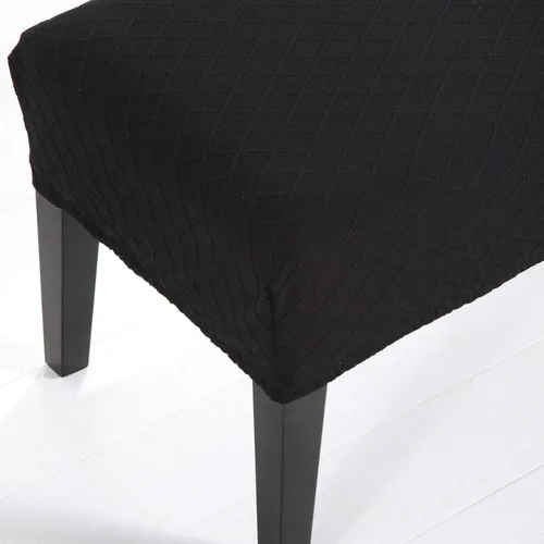 Vista 7 de Fundas de banco de comedor de jacquard tapizado de elastano elástico, funda de banco de alta elasticidad, protectores de banco extraíbles y lavables
