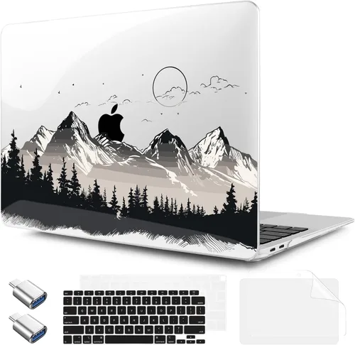 Vista 17 de TWOLSKOO Funda para MacBook Air de 13,3 pulgadas (versión antigua 2018-2021, modelos: M1 A2337, A2179, A1932) - Carcasa rígida con protector de Flor
