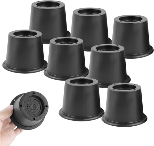 Vista 9 de Elevadores de cama, 8 elevadores de mesa, elevadores redondos de muebles para sofá, mesa, sofá, escritorio, silla, bloques de elevadores de cama