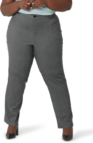 Vista 8 de Lee Women's Plus Size Wrinkle Free Relaxed Fit Straight Leg Pant Negro