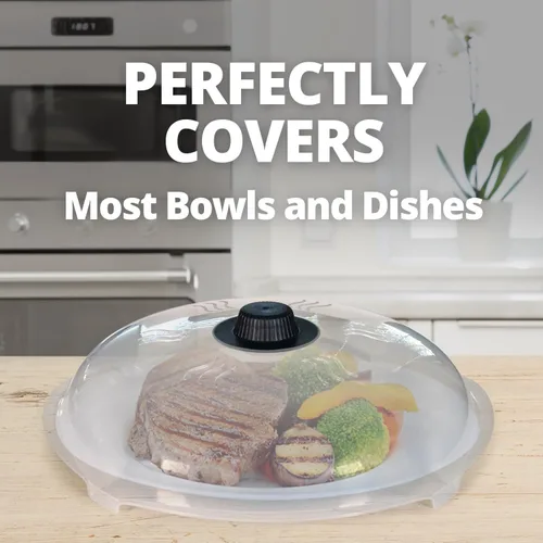 Vista 5 de HOVER COVER Cubierta magnética contra salpicaduras para microondas con agarre magnético de la más alta potencia, tapa de alimentos sin BPA de 12
