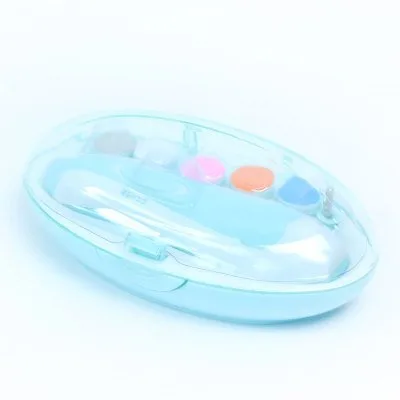 Vista 4 de FairOnly - Set de cortaúñas eléctrico para bebé, para cuidado de los dedos, color azul claro