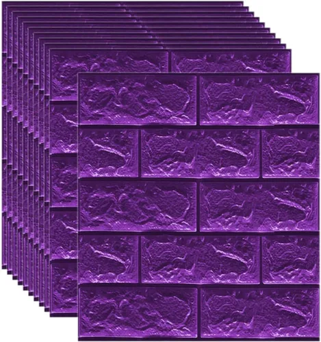 Vista 12 de Melairya Paneles de pared 3D para decoración de paredes interiores, paneles de pared con textura de espuma 3D, 20 piezas de papel tapiz autoadhesivo