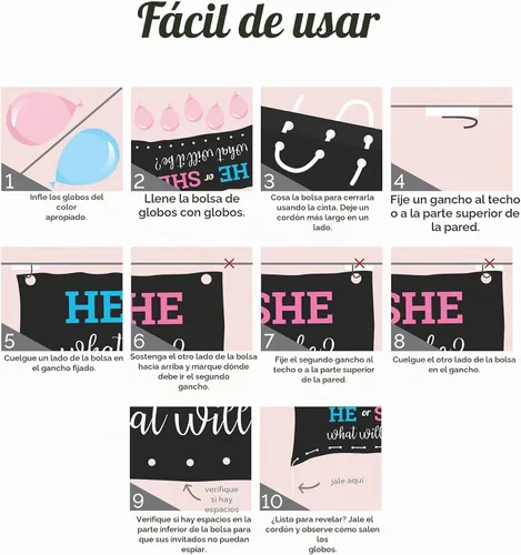 Vista 7 de Pop Fizz Designs Bolsa de globo para revelación de género ¿Azul o rosa?
