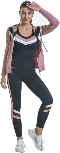 Vista 6 de Conjunto de chaleco y leggings para mujer, conjunto de ropa de entrenamiento de yoga, conjunto de 3 piezas para mujer