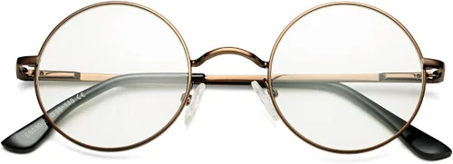 Vista 9 de Pro Acme Lentes transparentes sin receta con marco metálico redondo pequeño retro
