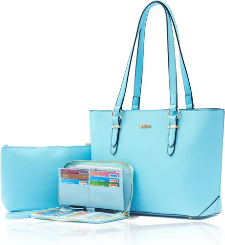 Vista 18 de Qiyuer - Juego de carteras y bolsos para mujer, bolso de trabajo, bolso de mano, bolso de hombro con asa superior, bolso con cartera a juego