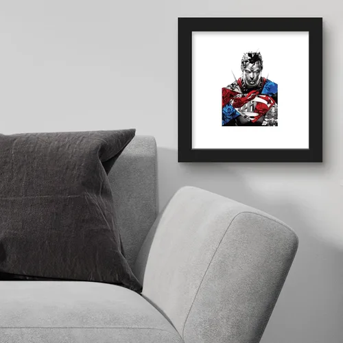 Vista 3 de Trends International Gallery Pops DC Comics Superman - Póster de pared de retrato de cómic, 12 x 12 pulgadas, versión enmarcada en negro