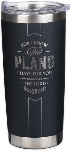Vista 10 de Christian Art Gifts - Taza de viaje de acero inoxidable con aislamiento al vacío de doble pared de 18 oz, color negro mate, con tapa para hombres