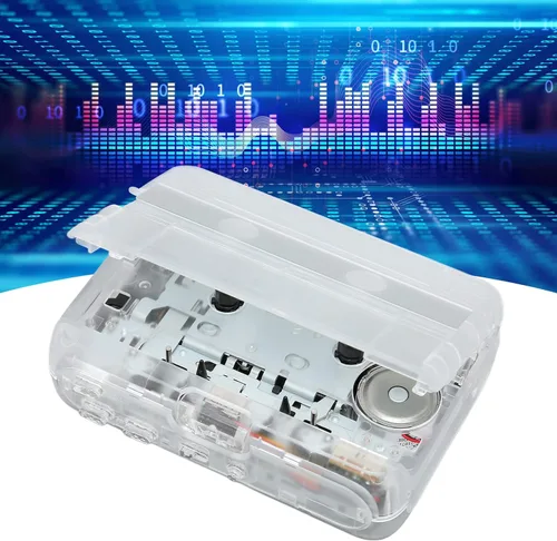 Vista 4 de Reproductor de casete portátil, reproductor de cinta Bluetooth, radio FM, reproductor de cinta de casete estéreo/grabadora con auriculares, función