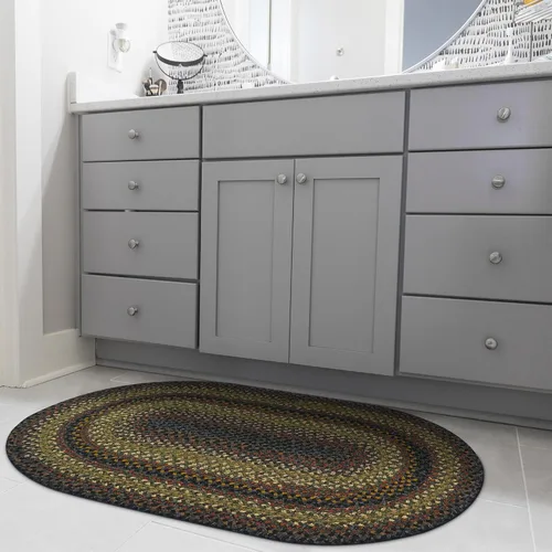 Vista 15 de Alfombras de Área Ovaladas Baja Blue, 5x8' - Hechas a Mano con Tela de Algodón, Decoración Relajante de Campo Costero, Perfectas para Salas de Estar