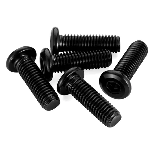 Vista 5 de Tornillos redondos planos de 5/16-18 x 1-3/4 pulgadas, pernos de conector para muebles, acabado negro 304 de acero inoxidable, rosca completa, 10