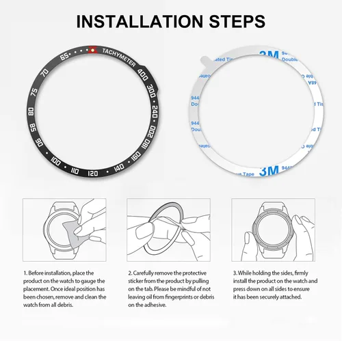 Vista 4 de Anillo de bisel compatible con Garmin Fenix 7 Sapphire Solar/Fenix 7 Solar, anillo de bisel de acero inoxidable, cubierta adhesiva antiarañazos