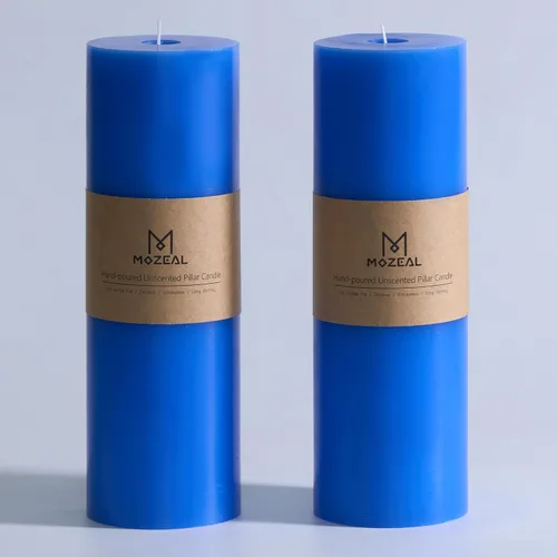 Vista 73 de MOZEAL Juego de 3 velas sin perfume vertidas a mano de 3 x 6 pulgadas, velas tipo pilar sin goteo, combustión de larga duración, aproximadamente 120