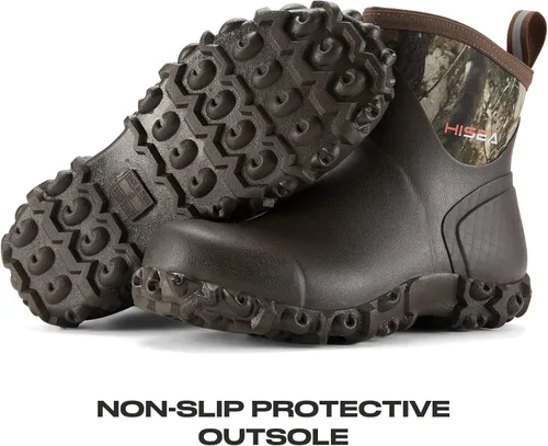 Vista 8 de HISEA Botas de goma para hombre, botas de lluvia impermeables para exteriores, para césped y jardín