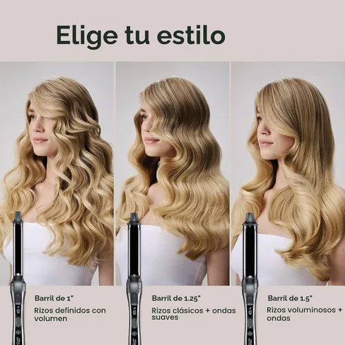 Vista 2 de Paul Mitchell Rizador intercambiable de cerámica 3 en 1, 3 barriles de clip para múltiples peinados