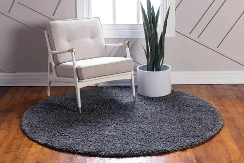 Vista 55 de Unique Loom Colección Davos Shag - Alfombra Lino