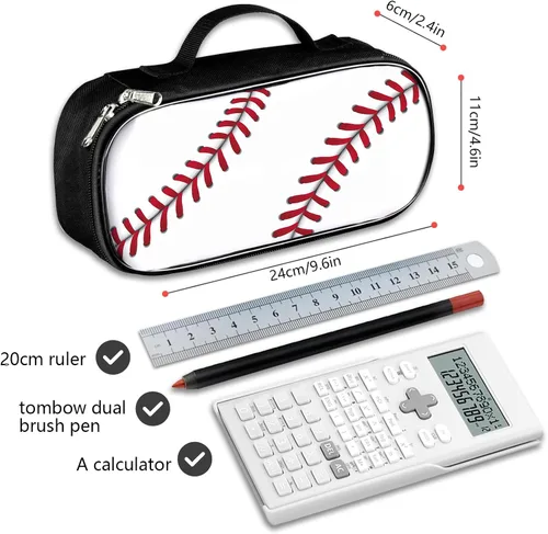 Vista 2 de Bolsa de pluma de béisbol de gran capacidad con bolsa de cremallera para mujeres y hombres Béisbol#2