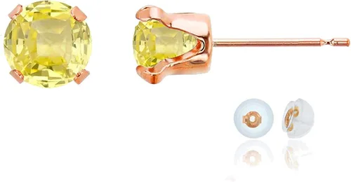 Vista 64 de Aretes de tuerca de plata de ley 925 chapados en oro de 14 quilates macizo, oro amarillo, blanco o rosa de 0.236 in Amatista