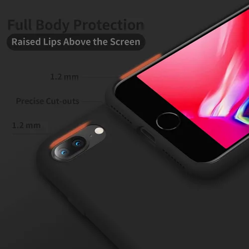 Vista 3 de Cordking Funda diseñada para iPhone 8 Plus, diseñada para iPhone 7 Plus, funda de teléfono de silicona ultra delgada a prueba de golpes
