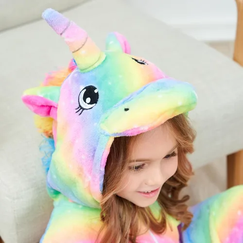Vista 5 de FZOSM Lindo disfraz de unicornio para niñas, disfraz de Halloween y cosplay