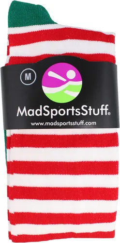 Vista 2 de MadSportsStuff Calcetines navideños de elfo con campanas sobre la pantorrilla