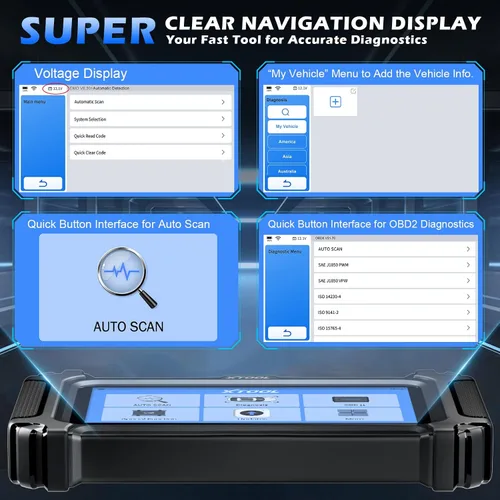 Vista 4 de XTOOL D5 OBD2 Escáner lector de código de automóvil, herramienta de escaneo de diagnóstico de transmisión ABS SRS con 10 reinicios, servicio EPB