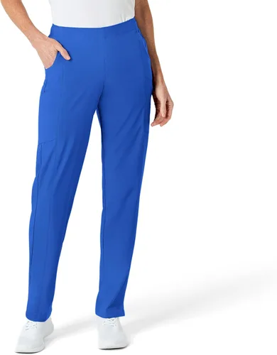Vista 23 de WonderWink pantalones de cargo de frente plana para mujer Gris carbón jaspeado