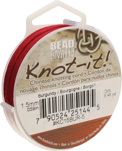 Vista 29 de The Beadsmith Knot-it - Cordón de nailon chino, color negro, 0.059 in de diámetro, carrete de 16.4 ft