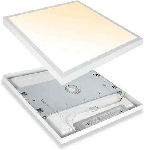 Vista 10 de Lámpara de panel plano LED negra de 1x4 pies, montaje en superficie, 5000K-4000K-3000K seleccionable y regulable Triac, lámpara de techo rectangular