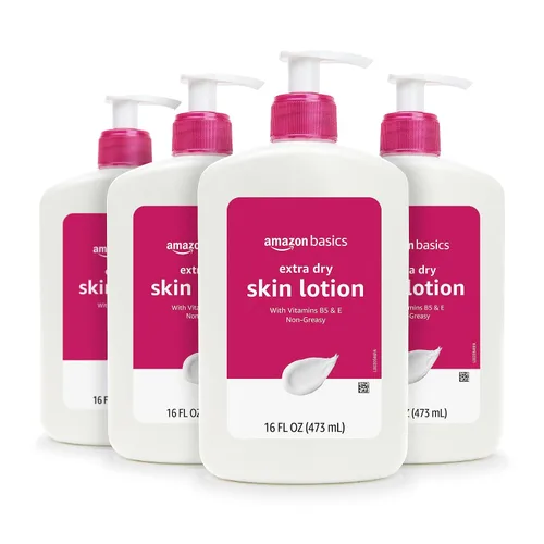 Vista 6 de Amazon Basics Loción corporal para piel seca con vitaminas B5 y E, aroma limpio, 16 onzas líquidas (anteriormente Solimo)