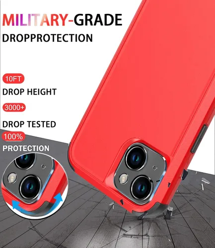 Vista 2 de Diverbox Funda para iPhone 14 [a prueba de golpes] [a prueba de caídas] [pantalla de vidrio templado + protector de lente de cámara], funda