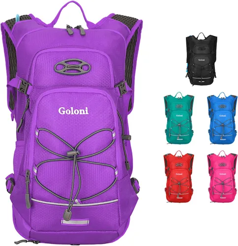 Vista 8 de Mochila de hidratación, mochila de senderismo ligera con vejiga de agua de 2 L, mochila de agua para ciclismo, correr, festival