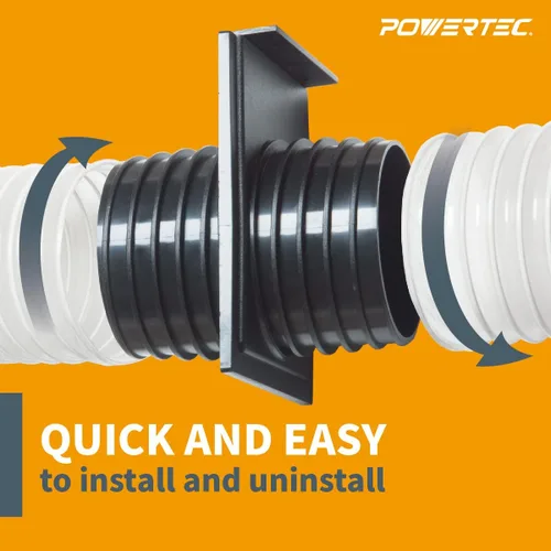 Vista 5 de POWERTEC 70192-P2, compuerta de regulación de tiro de 4" de doble rosca para colector de polvo, accesorios de colección de polvo, 2 piezas Puerta