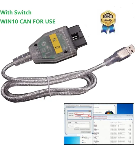 Vista 3 de Antibreak cable inpa k d can k+ can ediabas USB obd2 kcan dcan Interfaz Interruptor OBDii para BMW (switch2)