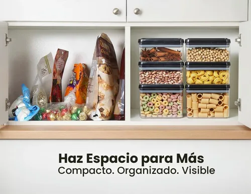 Vista 8 de Felli Flip Tite Contenedor de almacenamiento de alimentos con tapa de 4 pulgadas, rectángulo, anillo hermético con cierre abatible, juego de Negro